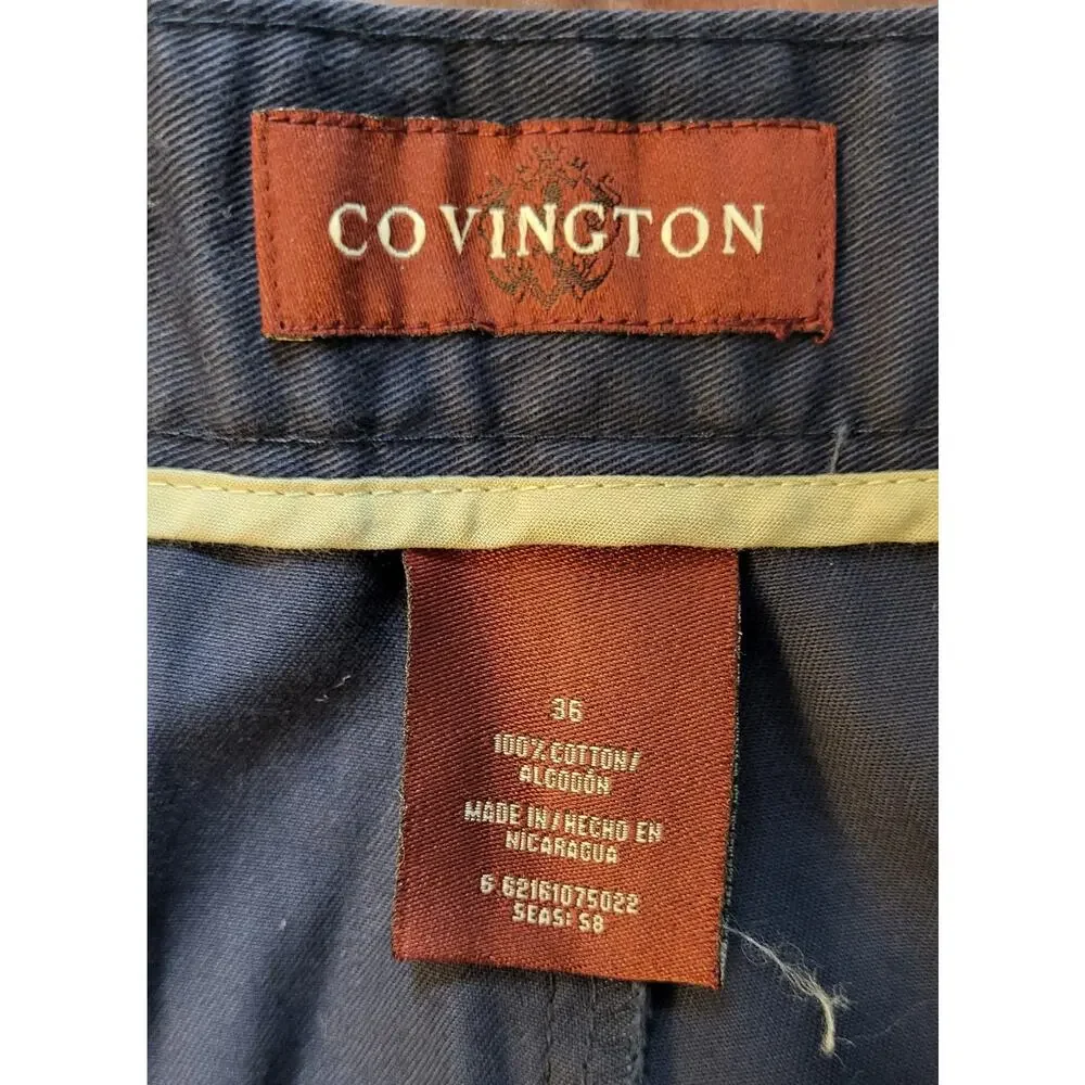 NWT Sears Covington Pleated Men Shorts Size 36 (Actual 32W) Blue Regular Fit